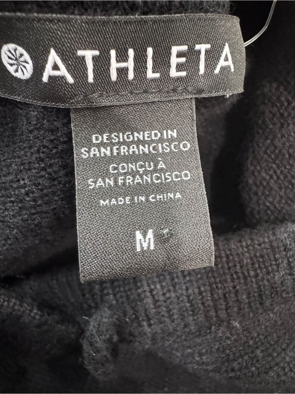 Athleta Alpine Hoodie Sweater Merino Cashmere Black M NWT - Picture 7 of 11